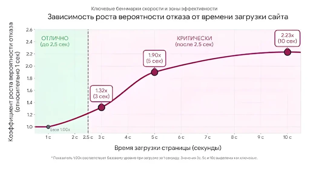 Создание лендинга 11 График зависимости конверсии от загрузки сайта